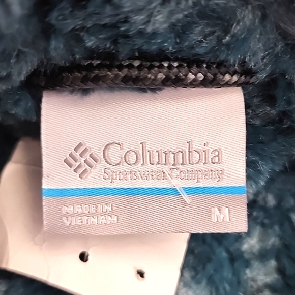 Columbia Women's Quilted Water Resistant Teal Emerald Green Jacket Faux Fur Sz M - Picture 14 of 16